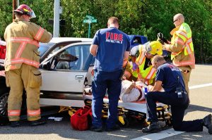 Woodland Hills Car Accident Lawyer - accident scene with first responders