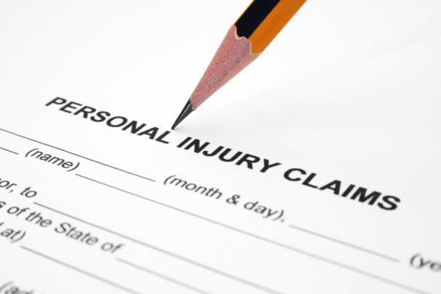 document that says personal injury with pencil