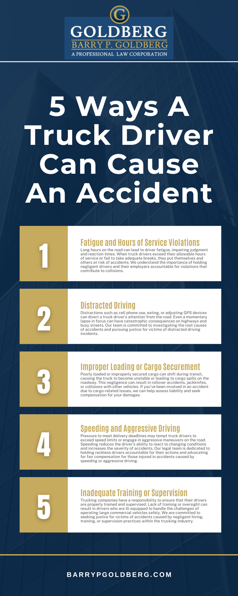 5 Ways A Truck Driver Can Cause An Accident Infogaphic