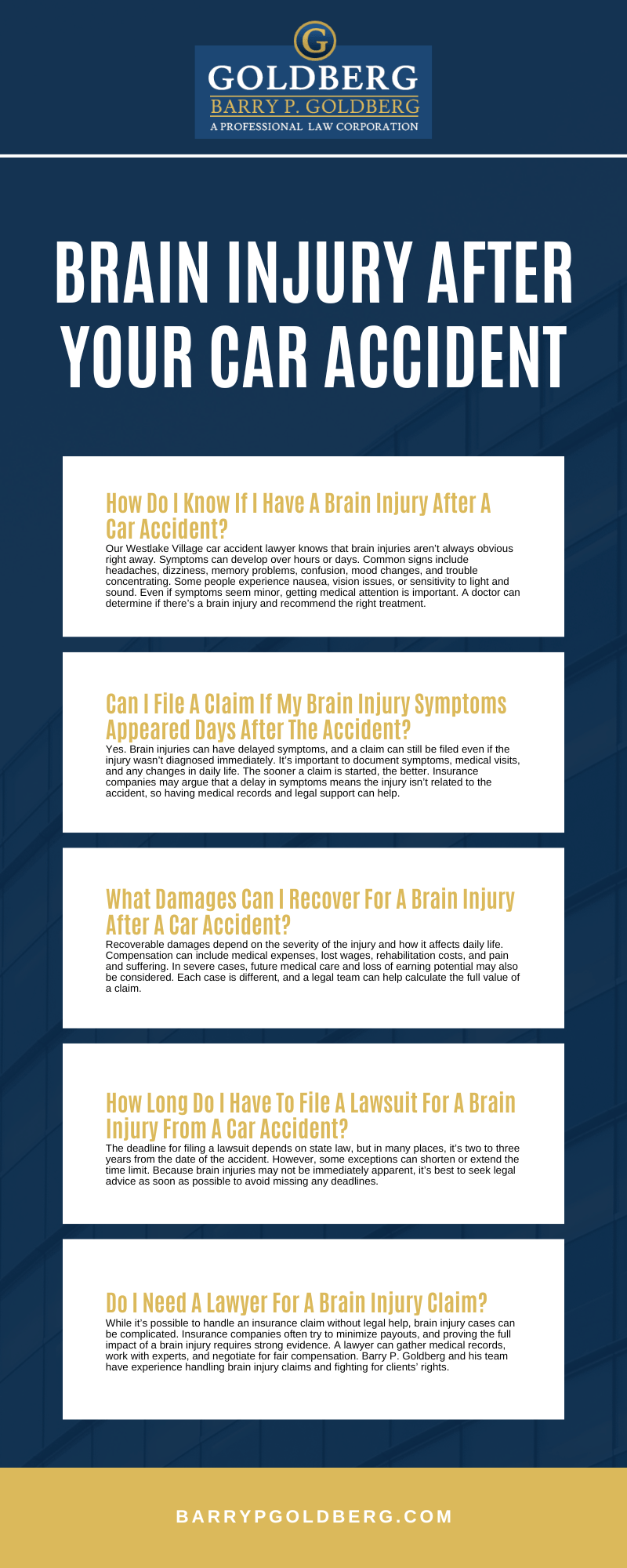 Brain Injury After Your Car Accident Infographic